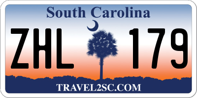 SC license plate ZHL179