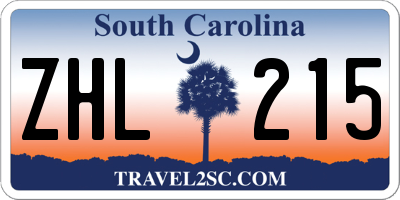 SC license plate ZHL215