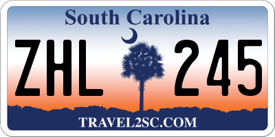 SC license plate ZHL245
