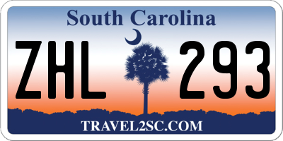 SC license plate ZHL293