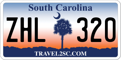 SC license plate ZHL320