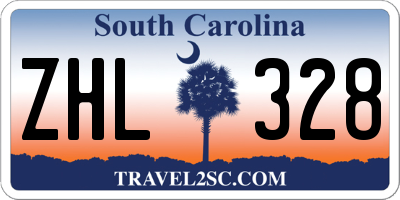 SC license plate ZHL328