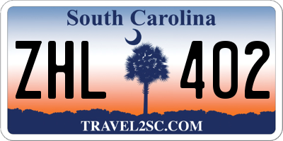 SC license plate ZHL402