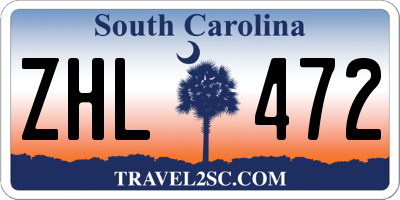 SC license plate ZHL472