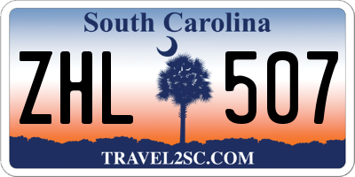 SC license plate ZHL507