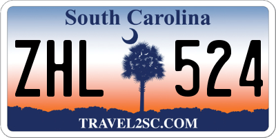 SC license plate ZHL524
