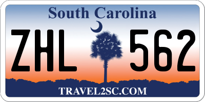 SC license plate ZHL562