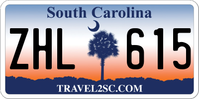 SC license plate ZHL615