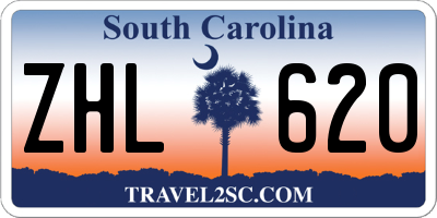 SC license plate ZHL620