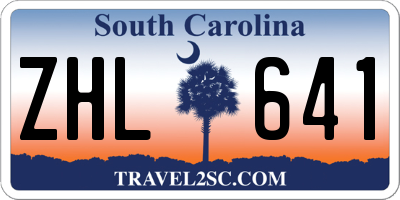 SC license plate ZHL641