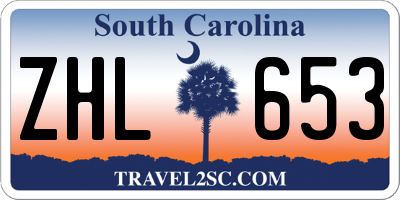 SC license plate ZHL653