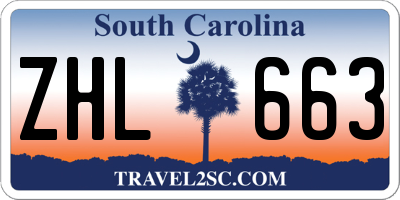 SC license plate ZHL663