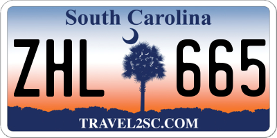 SC license plate ZHL665