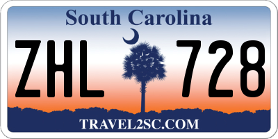 SC license plate ZHL728