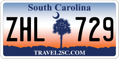 SC license plate ZHL729