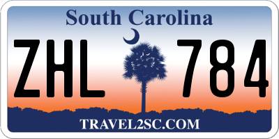 SC license plate ZHL784