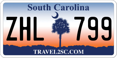 SC license plate ZHL799