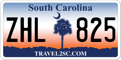 SC license plate ZHL825