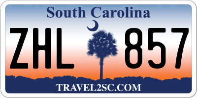 SC license plate ZHL857