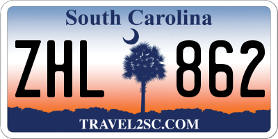 SC license plate ZHL862
