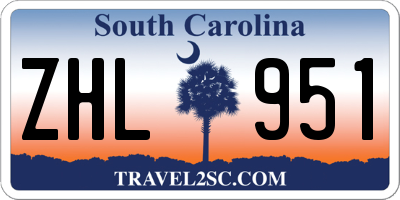 SC license plate ZHL951