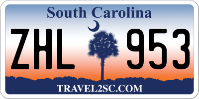 SC license plate ZHL953