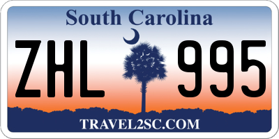 SC license plate ZHL995
