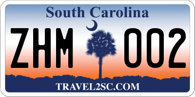 SC license plate ZHM002