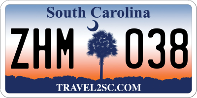 SC license plate ZHM038