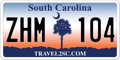 SC license plate ZHM104