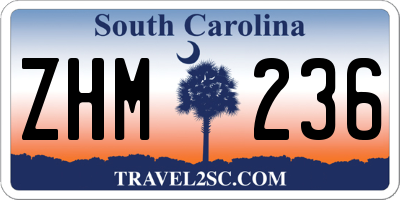 SC license plate ZHM236