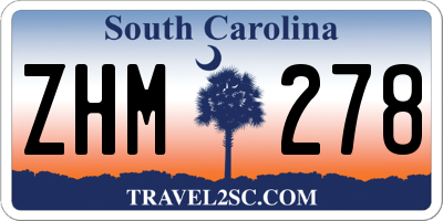 SC license plate ZHM278