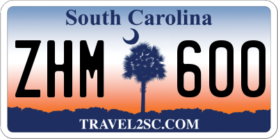 SC license plate ZHM600