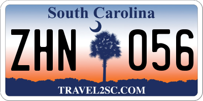 SC license plate ZHN056