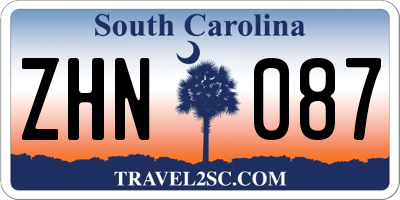 SC license plate ZHN087