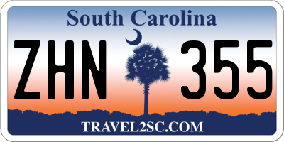 SC license plate ZHN355