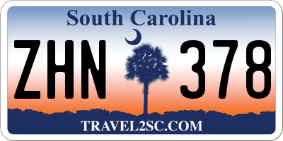 SC license plate ZHN378