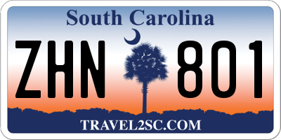 SC license plate ZHN801