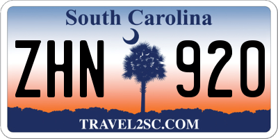 SC license plate ZHN920
