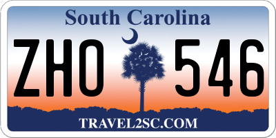 SC license plate ZHO546