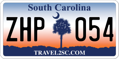 SC license plate ZHP054