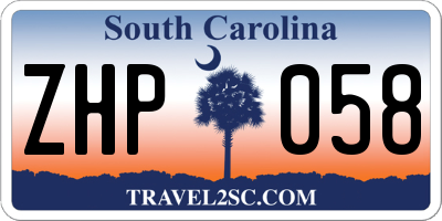 SC license plate ZHP058