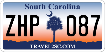 SC license plate ZHP087