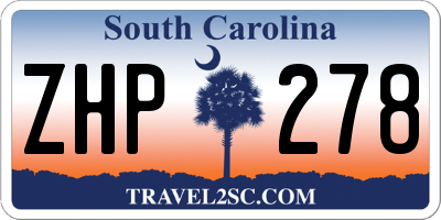 SC license plate ZHP278