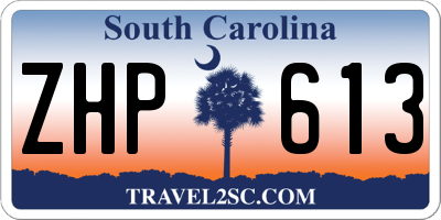 SC license plate ZHP613