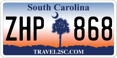 SC license plate ZHP868