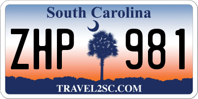 SC license plate ZHP981