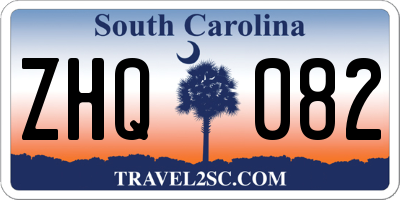 SC license plate ZHQ082
