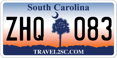 SC license plate ZHQ083