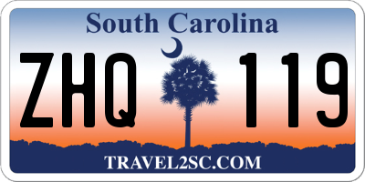 SC license plate ZHQ119
